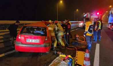 Düzce’de TIR’a Çarpan Otomobilde 4 Yaralı