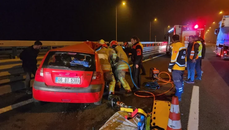 Düzce’de TIR’a Çarpan Otomobilde 4 Yaralı